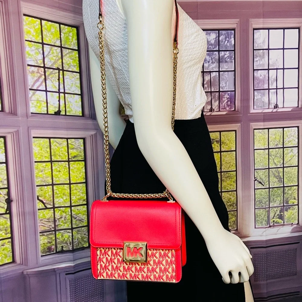 NWT Michael Kors Sonia SM SQR Shoulder Crossbody Bag Coral Reef